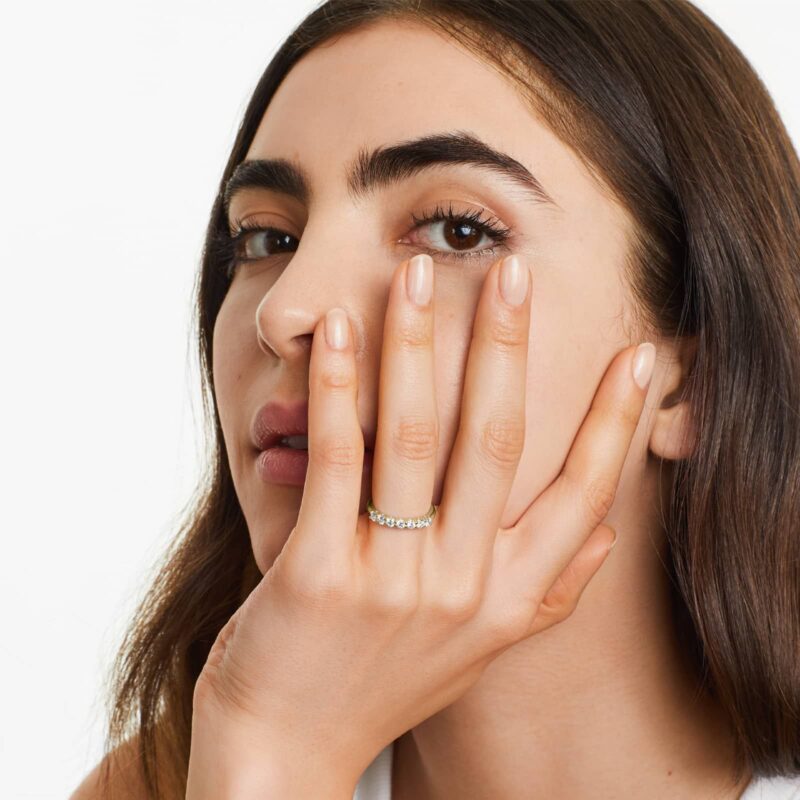 Seven Stone Low Dome Basket Anniversary Ring With 0.5 CTW Lab-Grown Diamonds In 14K Yellow Gold (2.40mm) - Image 5