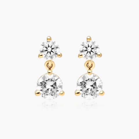Drop Lab-Grown Diamond Stud Earrings In 14K Yellow Gold