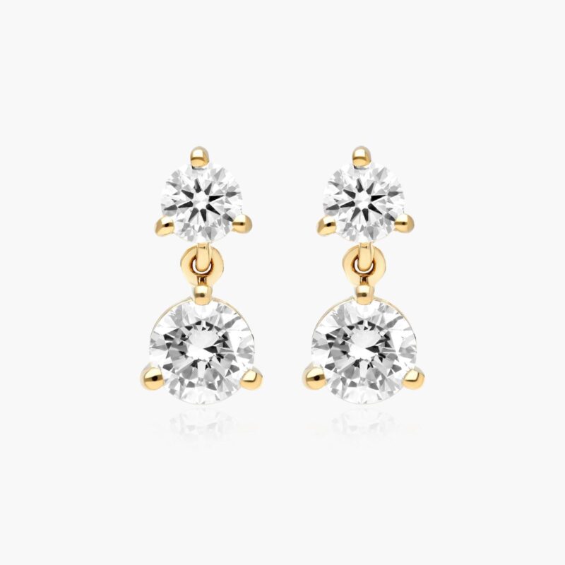 Drop Lab-Grown Diamond Stud Earrings In 14K Yellow Gold