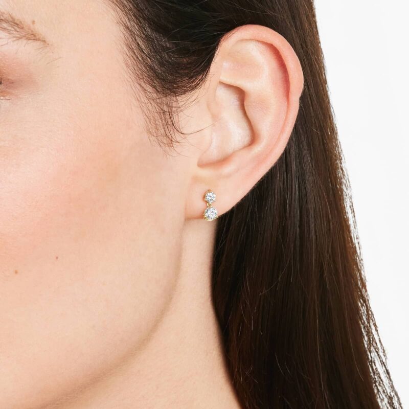 Drop Lab-Grown Diamond Stud Earrings In 14K Yellow Gold - Image 4