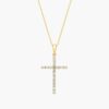 Lab-Grown Diamond Cross Pendant In 14K Yellow Gold