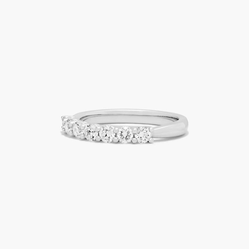 Seven Stone Low Dome Basket Anniversary Ring With 0.75 CTW Lab-Grown Diamonds In 14K White Gold (2.00mm) - Image 5