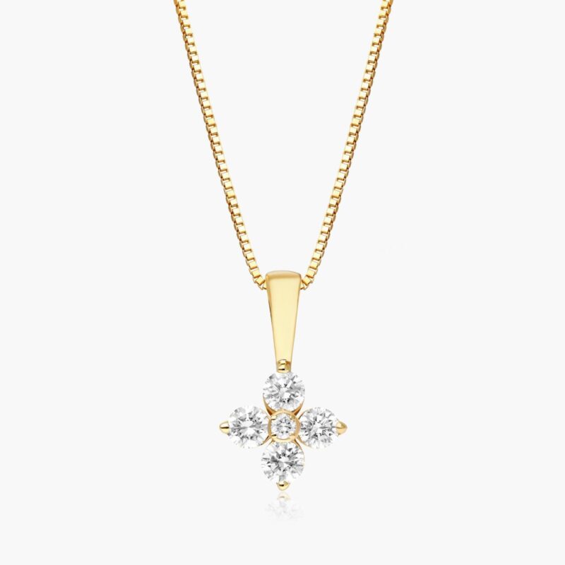 Blossom Lab-Grown Diamond Pendant In 14K Yellow Gold
