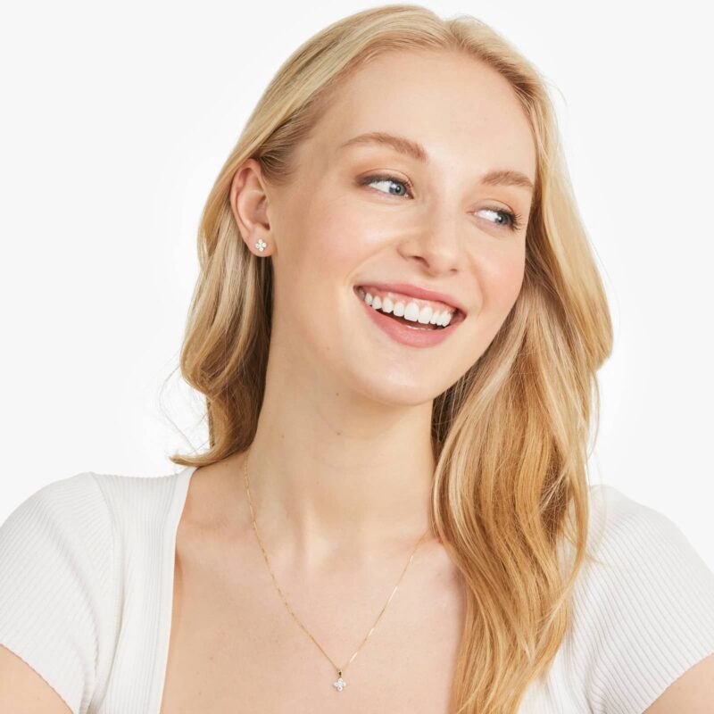 Blossom Lab-Grown Diamond Pendant In 14K Yellow Gold - Image 2