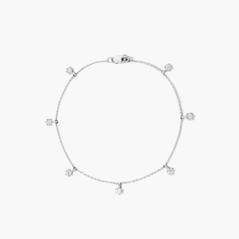 Aura Dangle Lab-Grown Diamond Bracelet In 14K White Gold