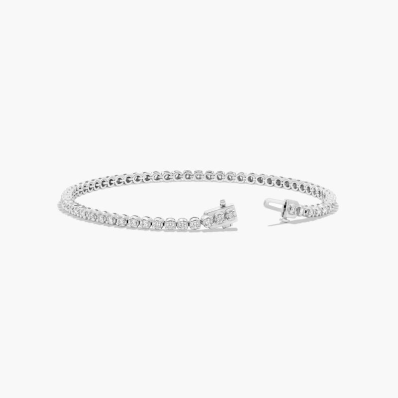 Tennis Bracelet With 1 CTW Diamonds In 14K White Gold (7") - Image 3