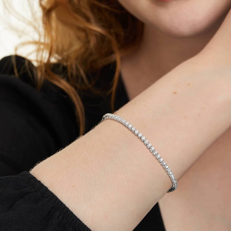 Tennis Bracelet With 1 CTW Diamonds In 14K White Gold (7") - Image 4