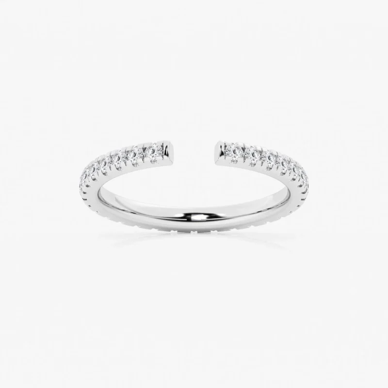 Chelsea 5/8 ctw Round Lab Grown Diamond French Pave Open Wedding Band