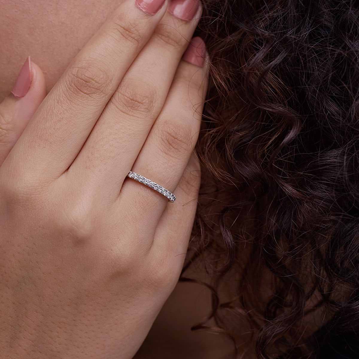 Annalise 1/2 ctw Round Lab Grown Diamond French Pave Wedding Band - Image 4