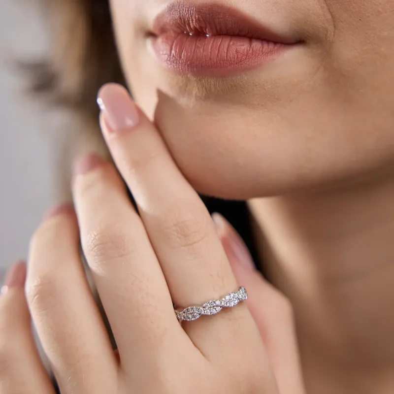 Imogen 1/2 ctw Round Lab Grown Diamond Infinity Twist Wedding Band - Image 2