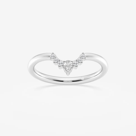 Michelle 1/10 ctw Pear Lab Grown Diamond Crescent Shape Stackable Ring