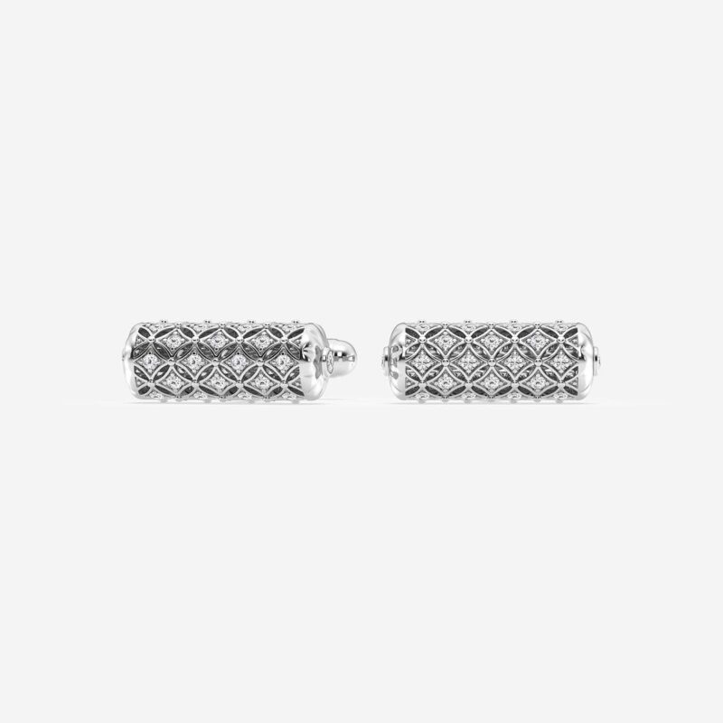 1 ctw Round Lab Grown Diamond Filigree Cufflinks - Image 2