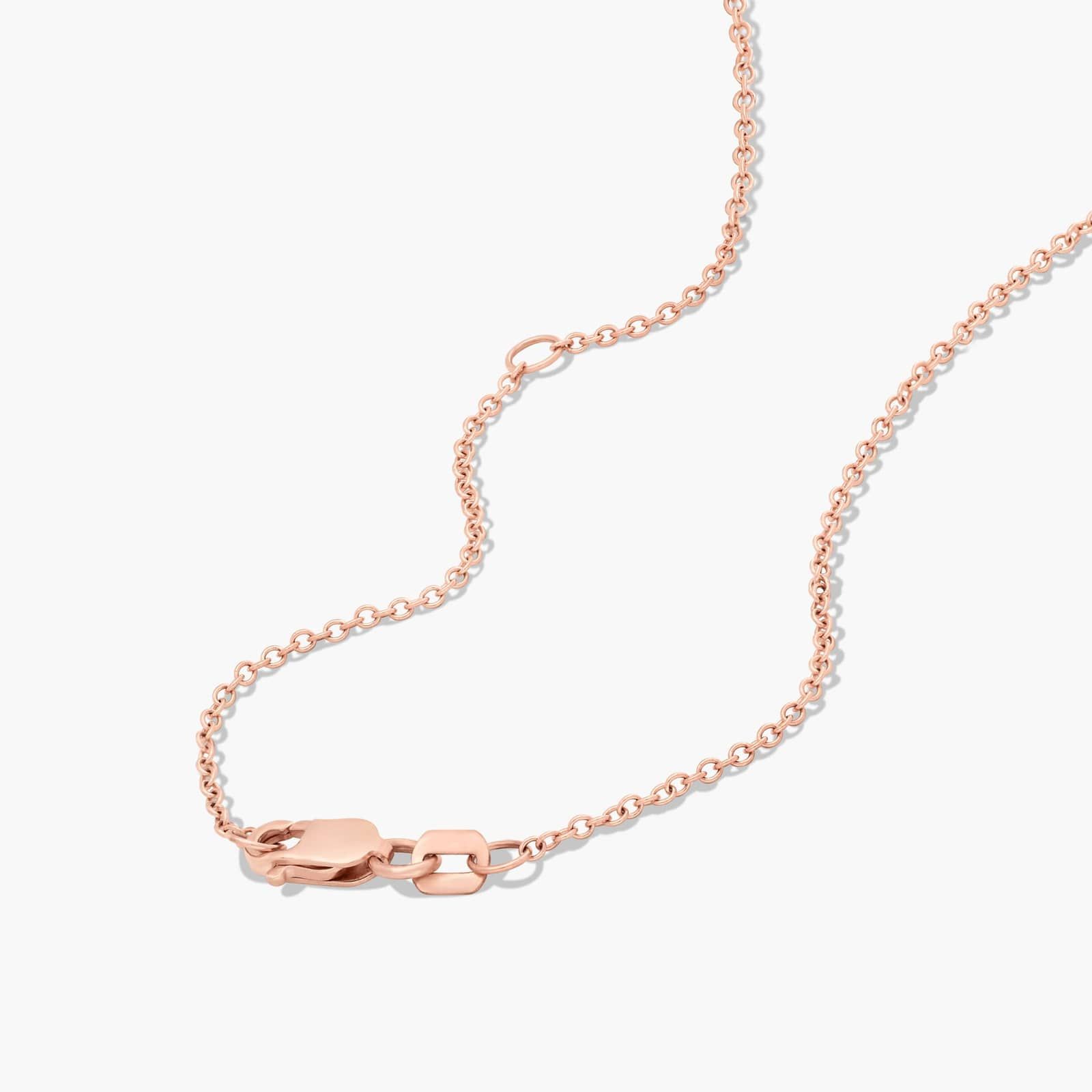 14K Rose Gold Fancy Bezels Lab Grown East West Oval Diamond Pendant - Image 3